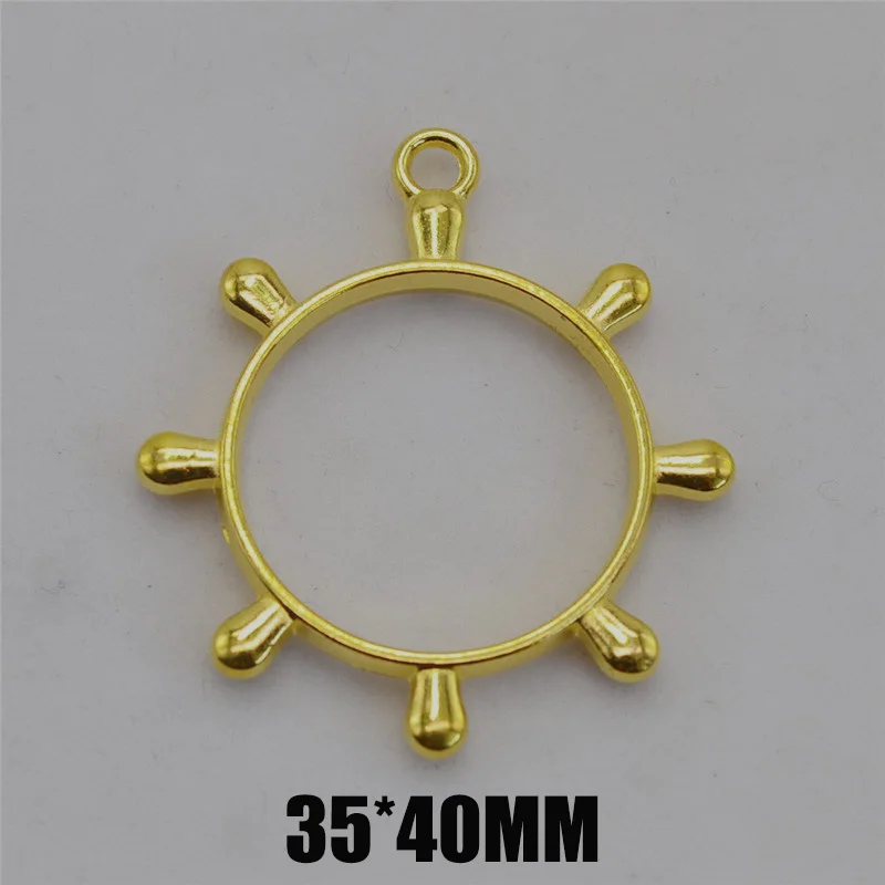 Cabochon UV Resin Epoxy alloy frame bottom Charm Photo Frame Bronze Tone Ancient Necklace Bracelet Pendant DIY Jewelry Supplies