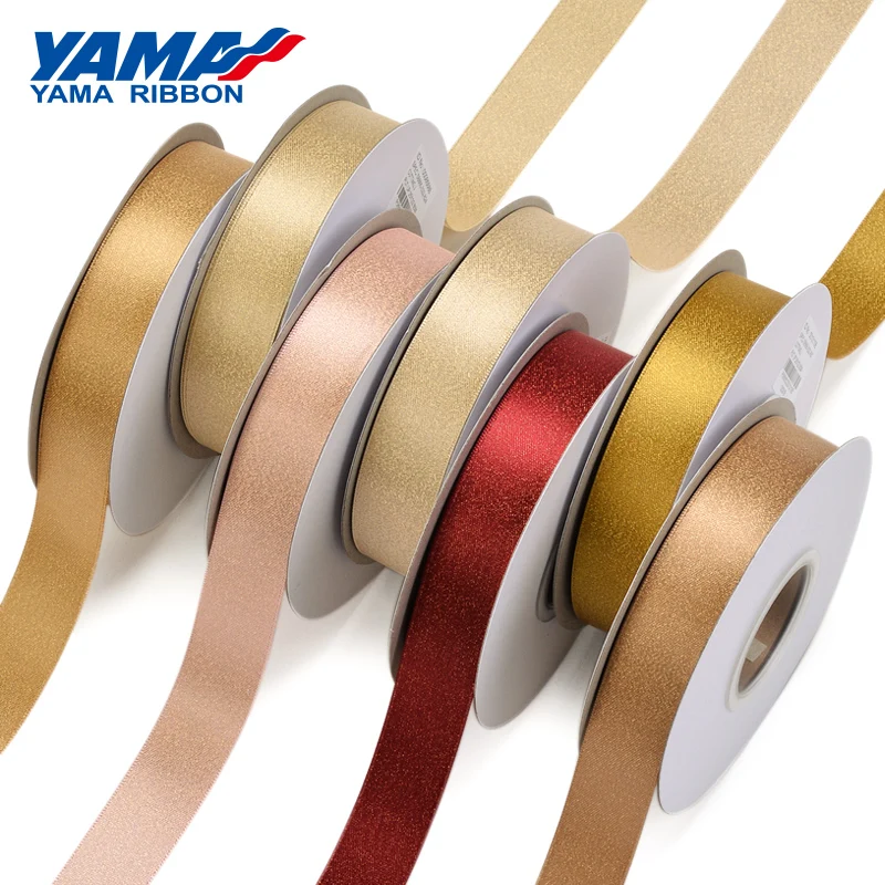 YAMA-Satin Ribbon for Party and Wedding, Rose Flowers Crafts Gifts, Gold Satin Ribbon, 19mm, 22mm, 25mm, 38mm, 3 \