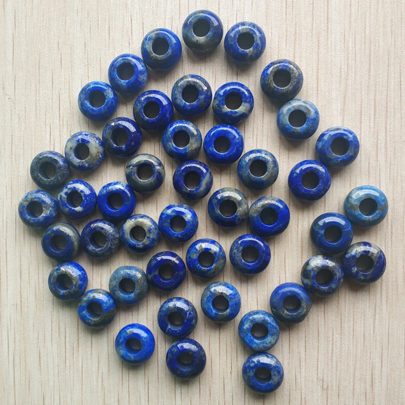 

2020 fashion top quality natural Lapis Lazuli round shape big hole Charms beads For Bracelet making 30pcs/lot wholesale free