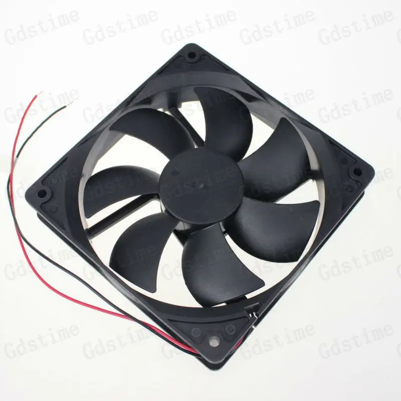 

5 pieces Gdstime 120x120x25mm DC 12V Brushless Cooler Cooling Fan 5 inches 120mm x 25mm 12cm 2 Wire Without Connector