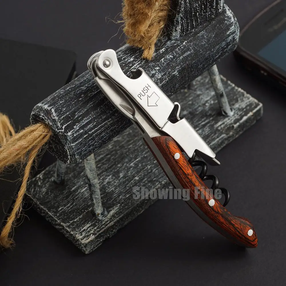 Laser Personalized Custom Corkscrew Opener Wine Bottle Opener with Flannel Bag Packing Particular Novel and Meaningful Gift