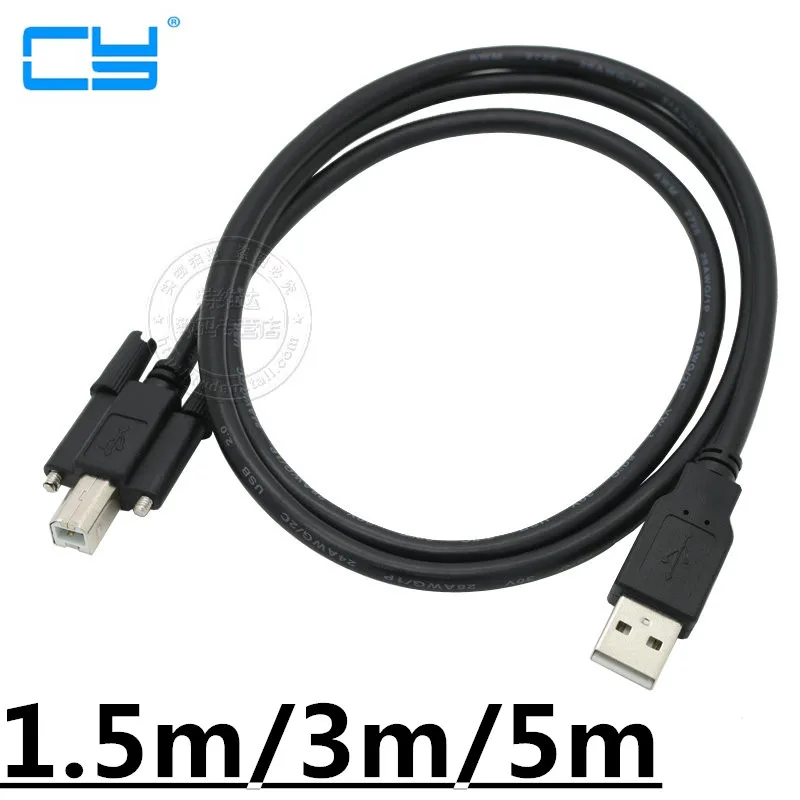 USB 2.0 A Macho para B Masculino data Cabo de linha com orificios dos parafusos Do Conector Para O disco Rigido Da Impressora Sc