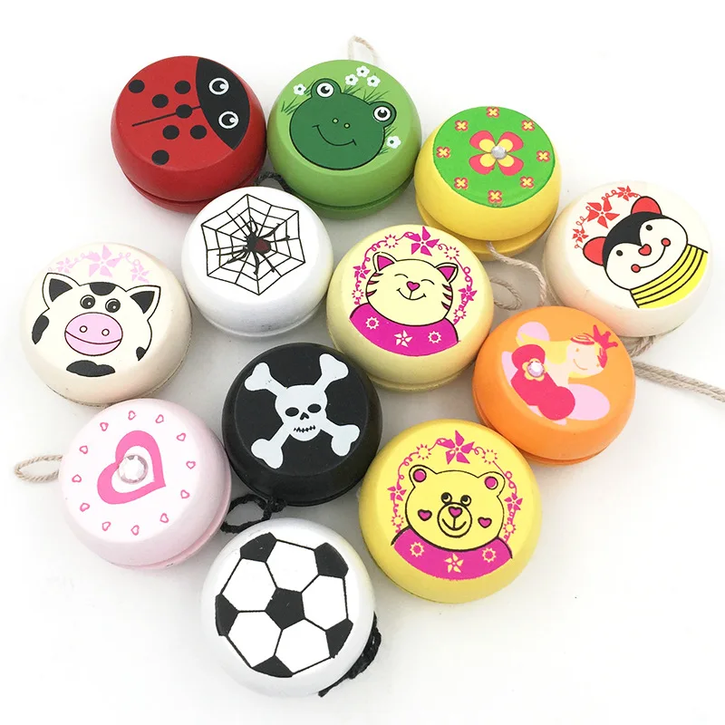 Children Yoyo Ball Cute Animal Prints Wooden Yoyo Toys Ladybug Toys Kids Yo-Yo Creative Yo Yo Toys For Children G0149