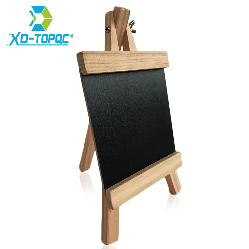 XINDI 12*23cm Mini Desktop Blackboard Pine Wood Easel Chalkboard Kid Wood Black Board Collapsible Writing Boards Free Chalk BB70