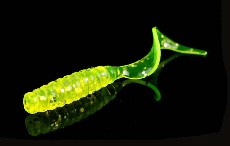 100pcs 5cm soft assorted color artificial worm grub fishing lures soft worm grub in fishing lure