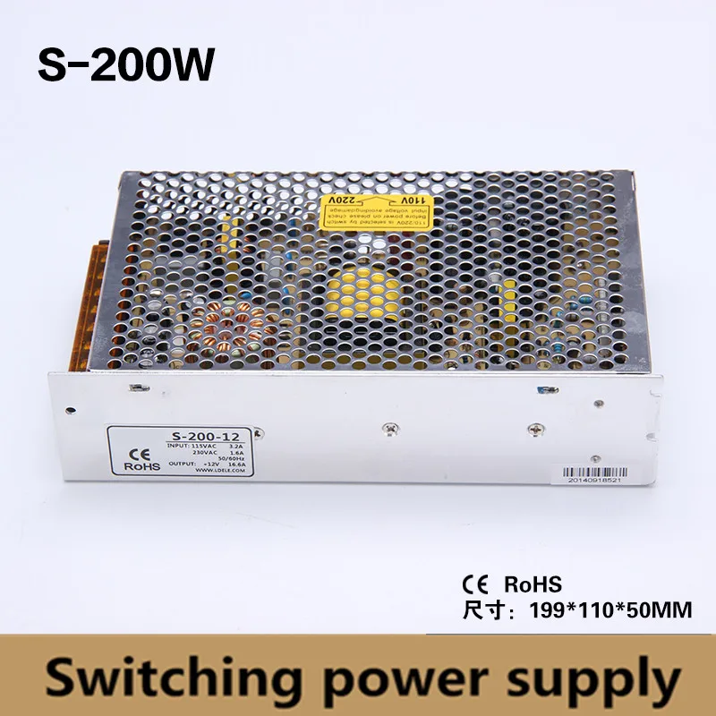 200W 24V 8.3A Single Output Switching power supply 24V for LED Strip CNC 3D Print equipment Input ac 110-220V (S-200-24)