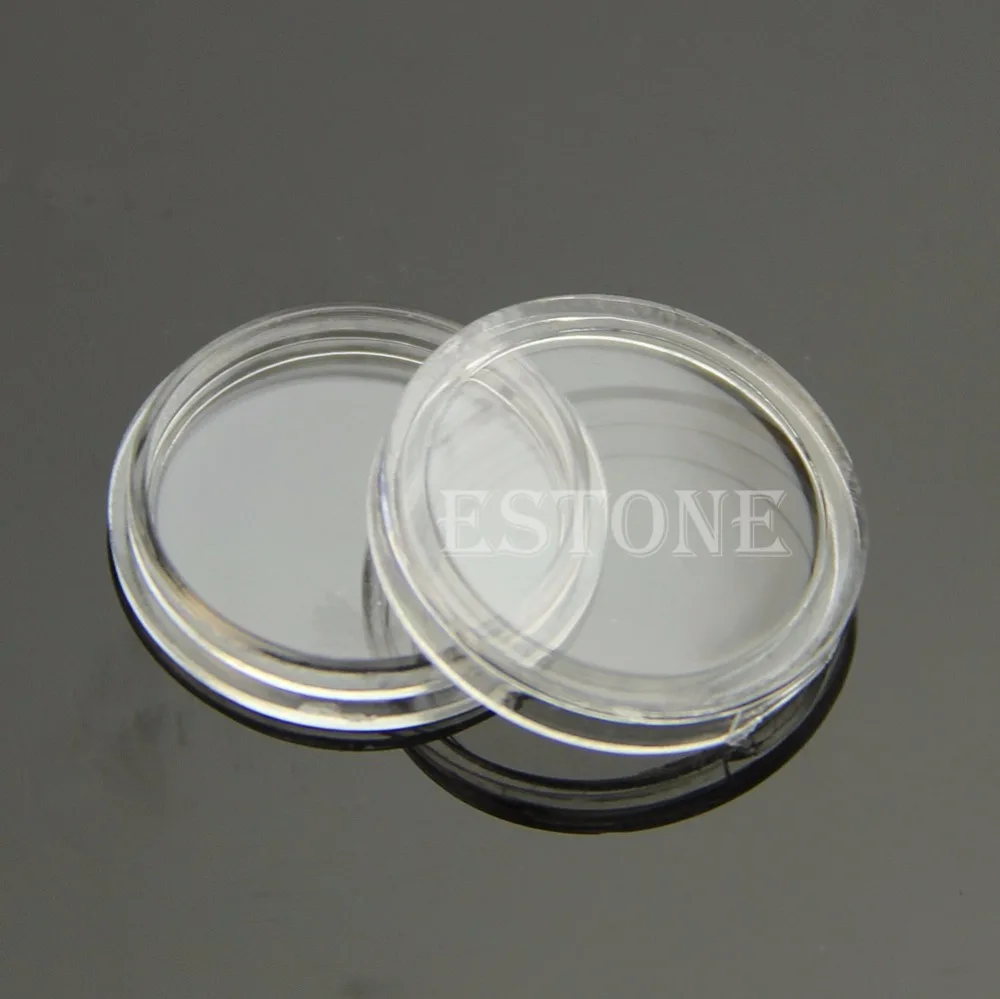 10pcs 18mm Applied Clear Round Cases Coin Storage Capsules Holder Round Plastic