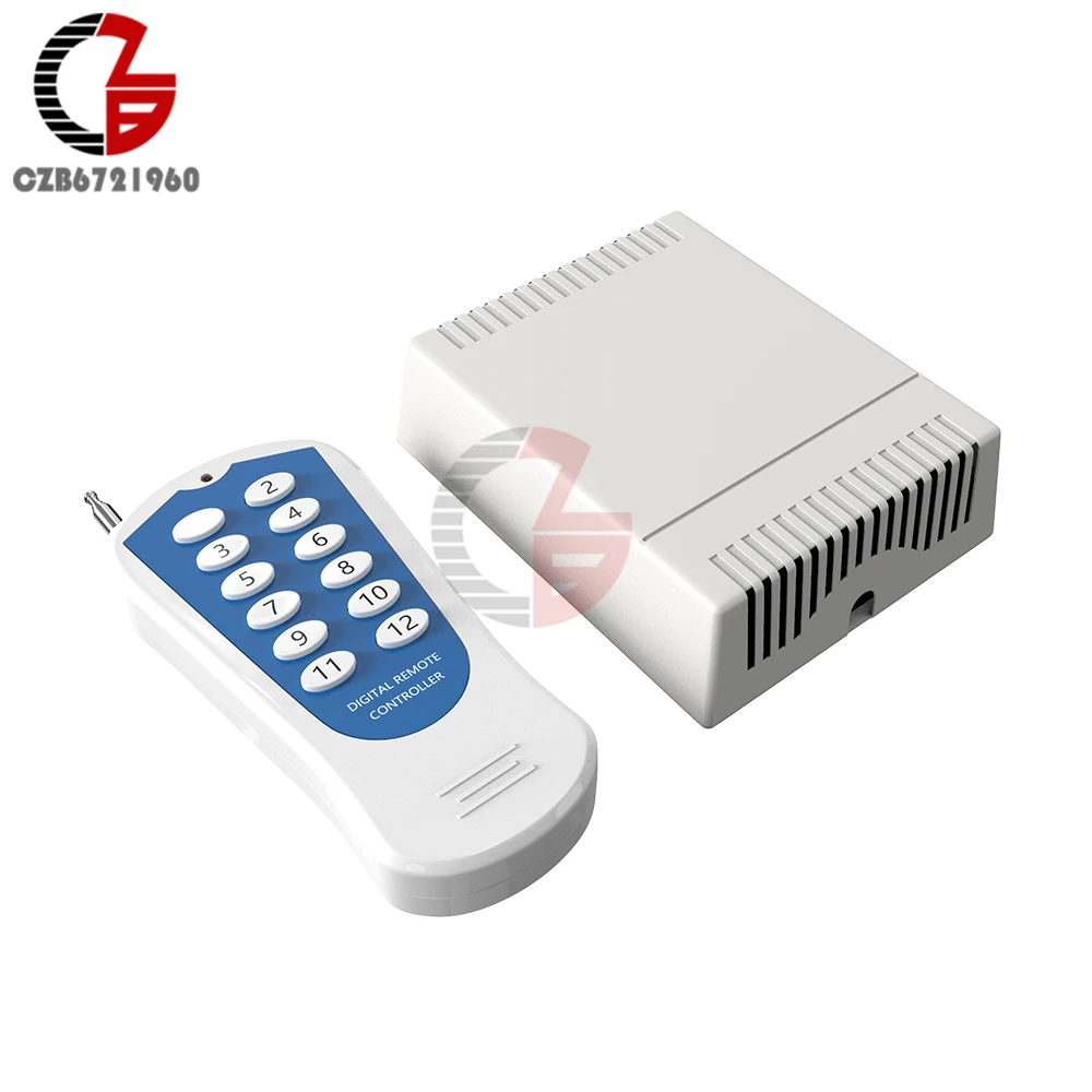 12V 12 Channel Relay Module Wireless RF Remote Control Switch Transmitter + Receiver