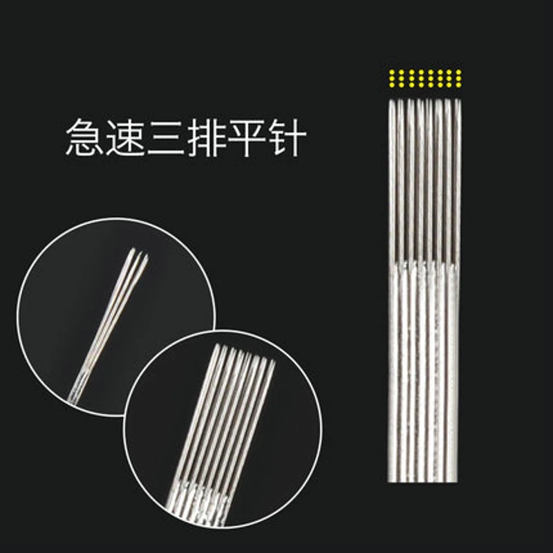 

Tattoos Embroidery Tools Hand Fog Brow Needle Smoke Eyebrow Rapid Three-row Flat Pin Wenxiu Semi-permanent Tatoo Direct Selling