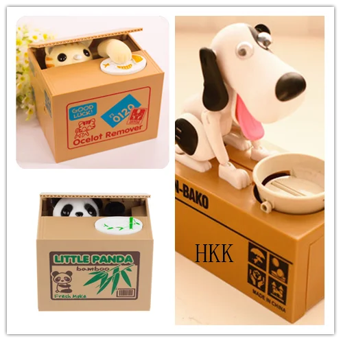 60X Automated Money Saving Box panda baboon pig dog mouse Itazura Coin Bank Cat Steal money box large piggy bank Panda moneybox