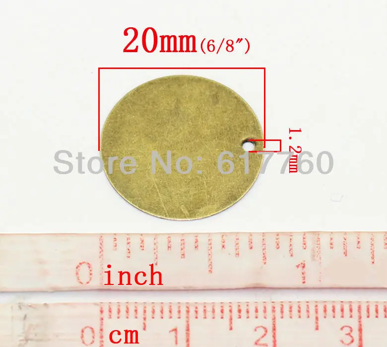 무료 shipping-200Pcs 빈 스탬프 태그 펜 던 트 라운드 커넥터 diy 쥬얼리 결과 골동품 청동 20mm dia. J0028