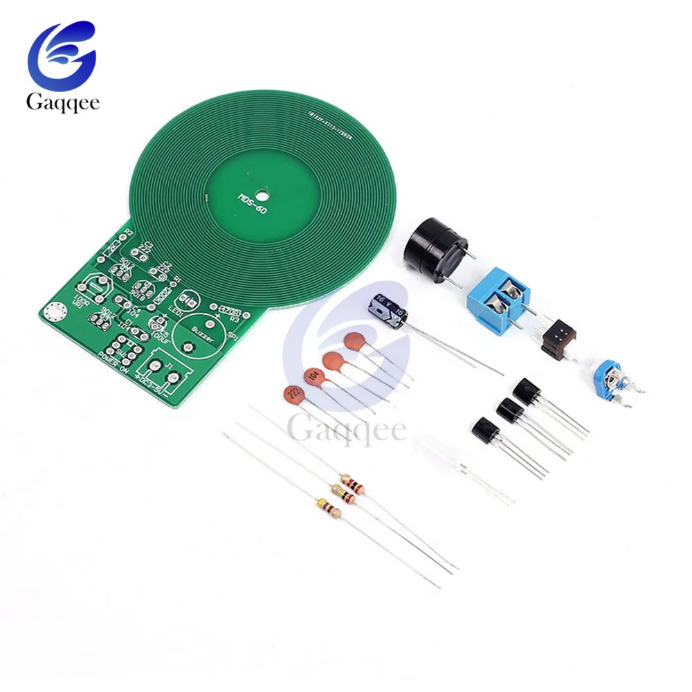 DC 3V-5V Metal Detector Electronic 60mm Non-contact Sensor Board Module Electronic Part Metal Detector With Battery Case DIY Kit