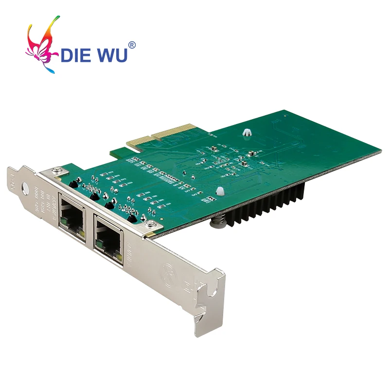 DIEWU TXA030 RJ45 Jaringan LAN Gigabit Card 10/100/1000Mbps 1G Intel 82576 PCIe 4X Server mini LAN Card