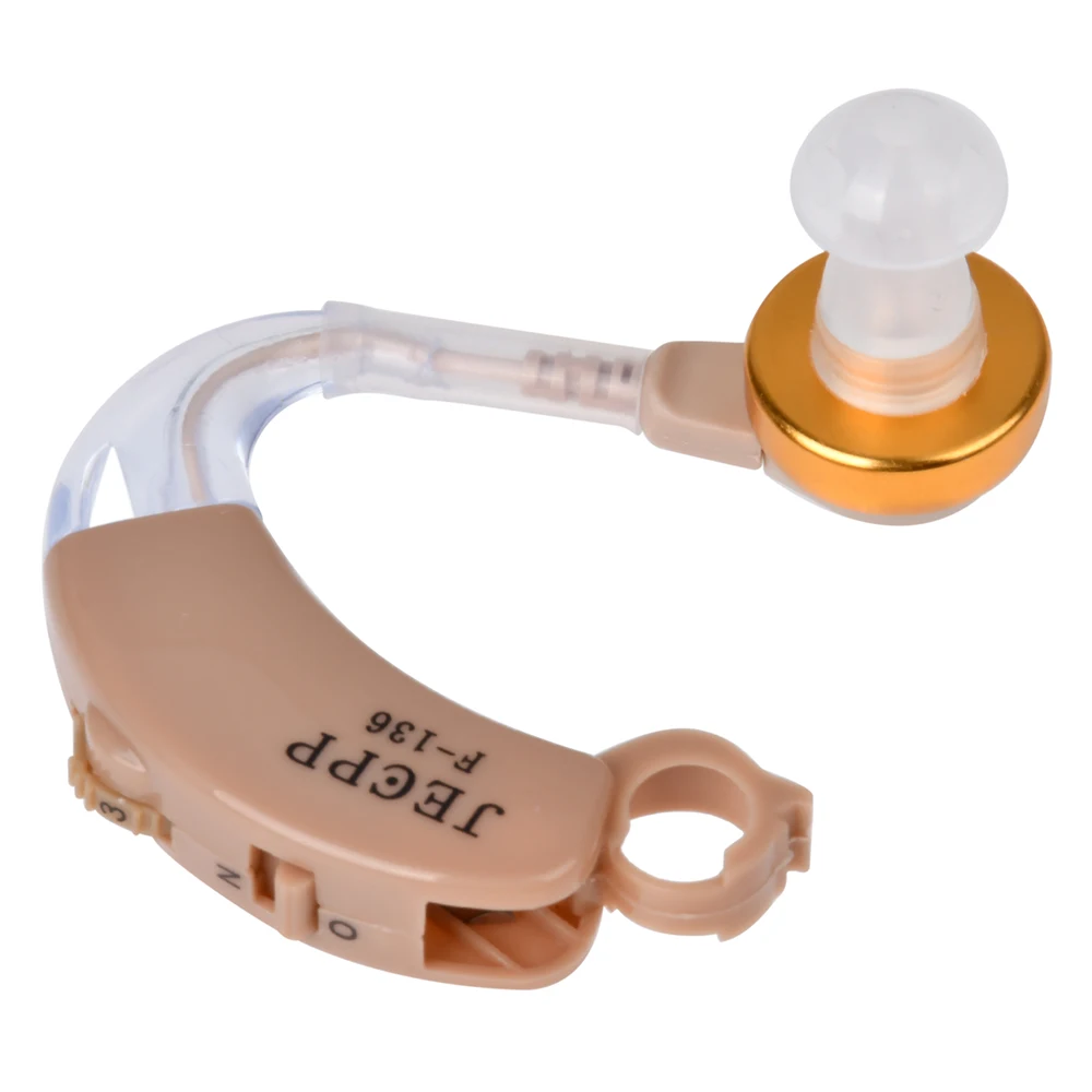 F-136 Ear Hearing Aid Kit Adjustabale Behind the Ear Invisible Voice Amplifier Sound Enhancer