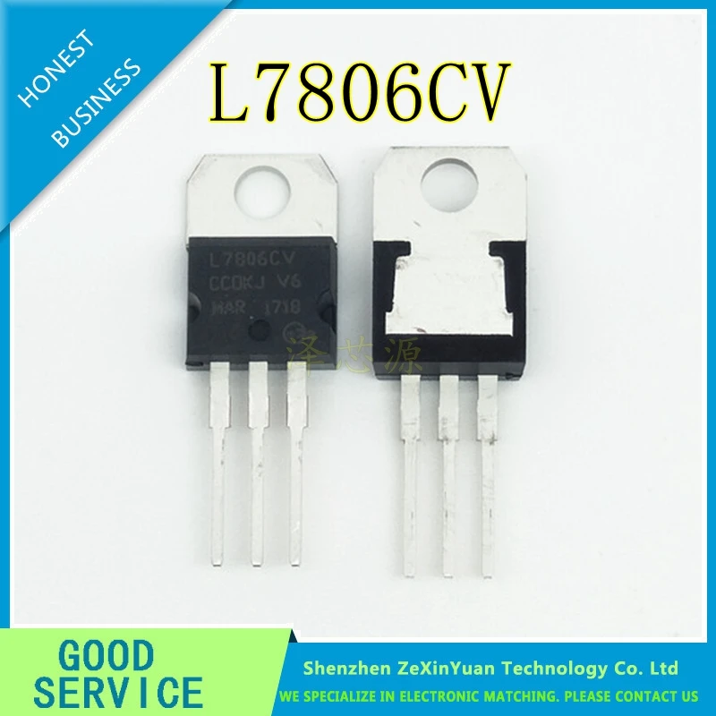 100pcs/lot New L7806CV TO-220 MC7806 L7806 KA7806 6V Voltage Regulator