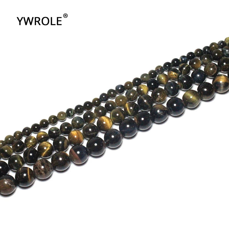 Wholesale Natural Blue Yellow Mix Tiger Eye Stone Beads For Jewelry Making Diy Bracelet Necklace 4/6/8/10/12 mm Strand 15''