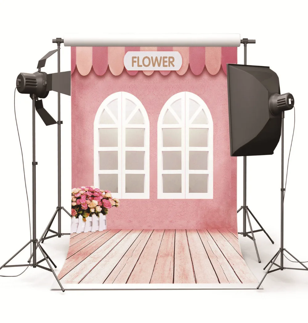 

Fond Studio Photography Backdrops Prop Indoor Pink Wall Flowers Vinyl Photo Backgrounds for Photo Studio for Wedding Children