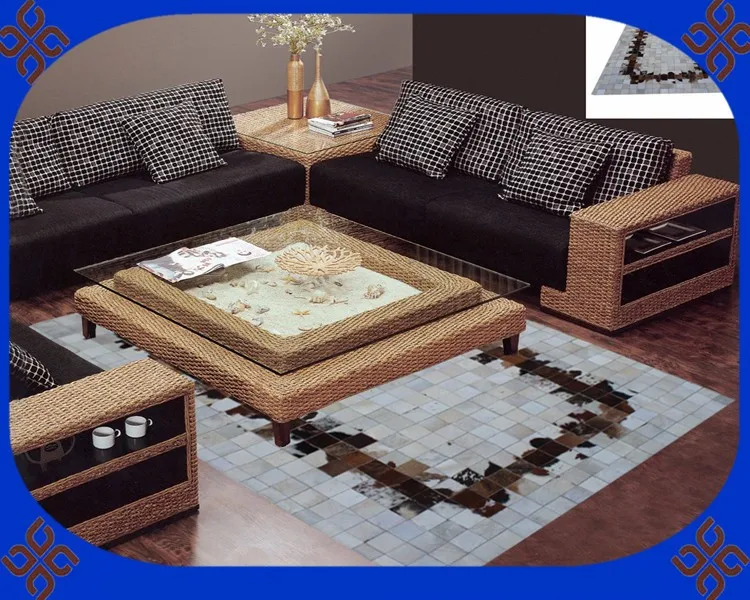 

Fashionable art carpet 100% natural genuine cowhide leather carpet lifting equipment