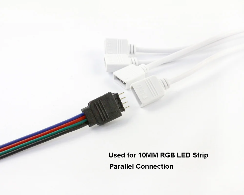 Strip Accessories 1 to 2 3 4 Ways Output 4 Pin 10MM Female Connector Splitter RGB LED Strips Extension Cable for 5050 LED Strips