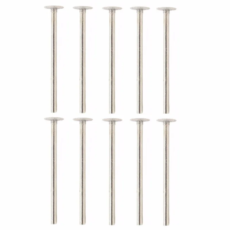 10 Chiếc 1-8Mm Siêu Mỏng T Kim Cương Đầu Mài Xoay Bit Burrs Gắn Điểm ILOVETOOL