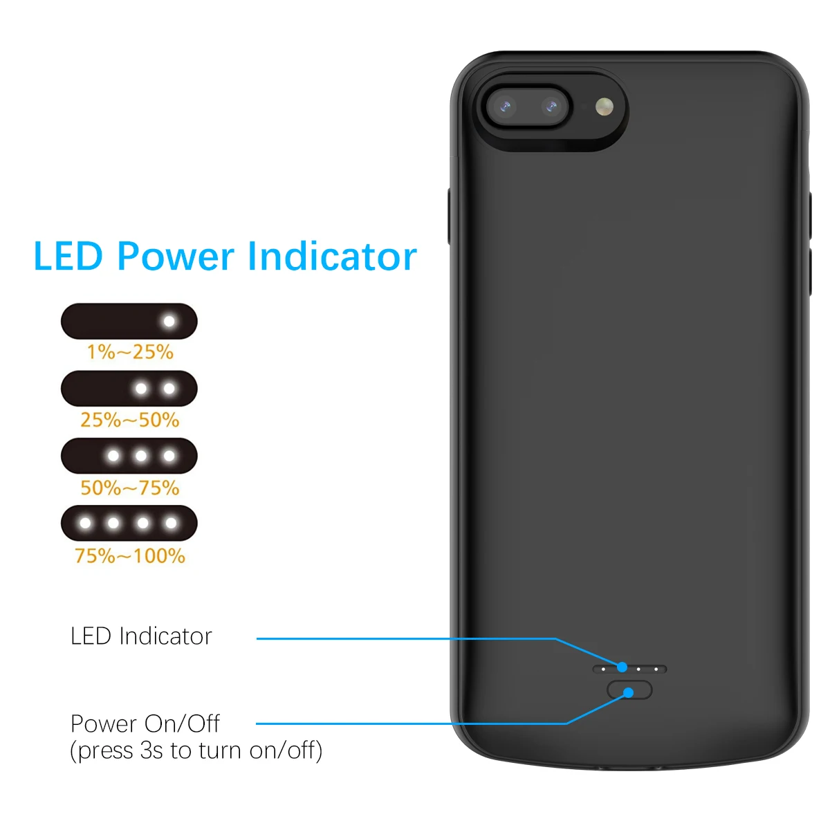 Pełna pokrywa etui na ładowarkę do iPhone 6 6S 7 8 Plus 5 5S SE Power Bank etui na baterie do iPhone X XS Max XR silikonowe etui