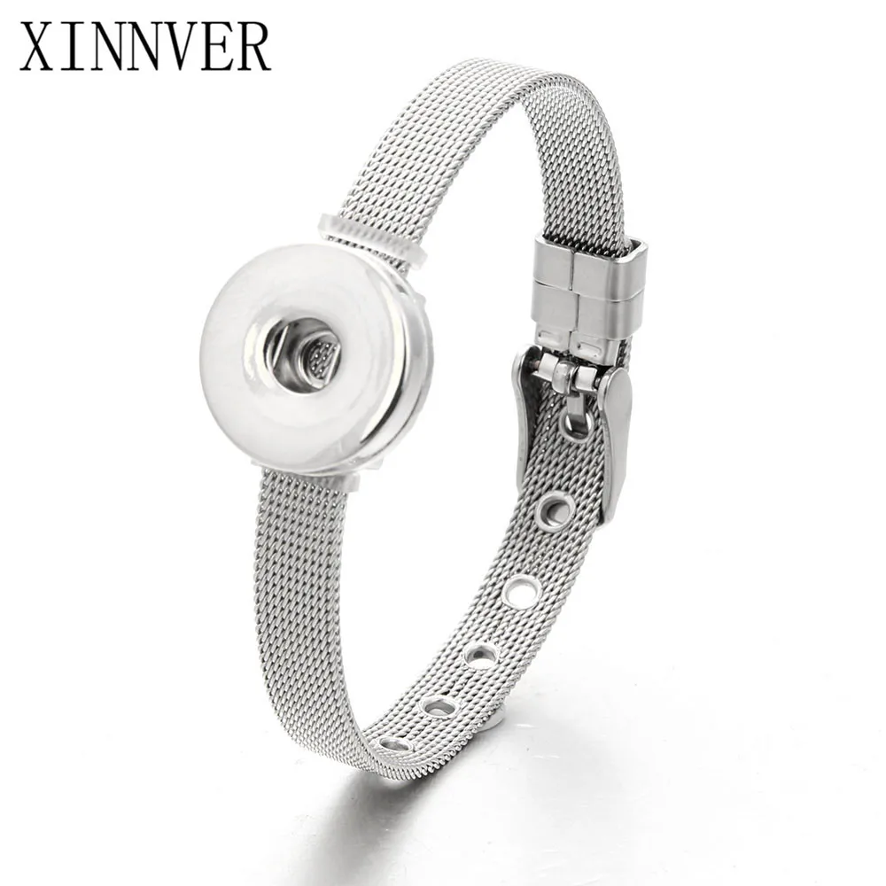 Hot Snap Bracelet&Bangles Newest Design Vintage Stainless Steel Bracelet FIt 18mm Snaps Button Jewelry ZE240