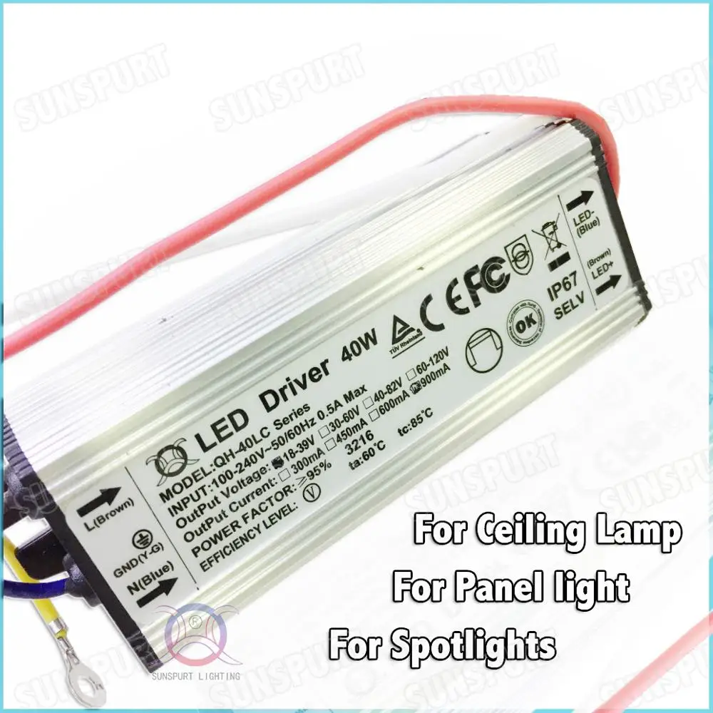 Imagem -04 - sem Cintilação Pfc Ip67 40w Drive de Led 1018x3w 600ma de Potência Constante da Corrente para Lâmpada de Teto Pcs