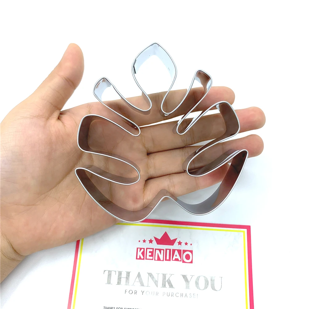 KENIAO Tropical Leaf Cookie Cutter - 9.2 CM - Summer Biscuit Fondant Bread Sandwich Baking Mold - Stainless Steel