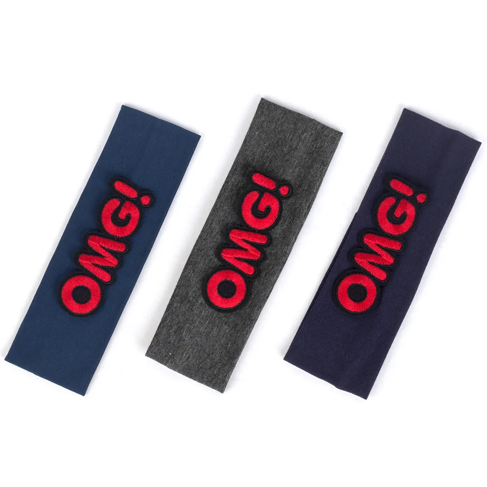 عصابات رأس مطاطية من القطن الناعم على شكل حرف OMG من Geebro للأطفال البنات والأولاد والأطفال، أغطية رأس عمامة، إكسسوارات رباط شعر هدية