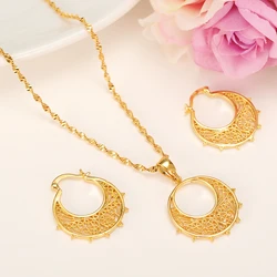 Bangrui New Ethiopian/Algeria Jewelry Set Pendant /Chain/Earring/Jewelry Gold Color Eritrea Habesha Party African