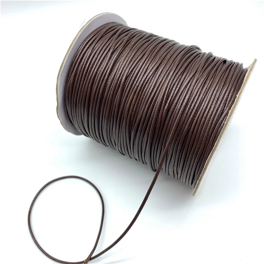 0.5mm 0.8mm 1mm 1.5mm 2mm Brown Waxed Cotton Cord Waxed Thread Cord String Strap Necklace Rope For Jewelry Making