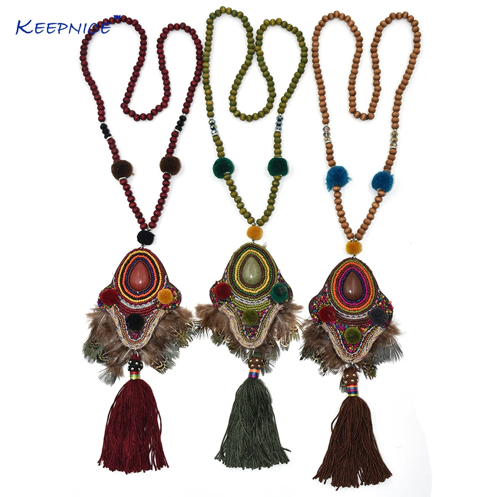 

Boho Bohemian military green pendant necklace statement dream catcher swallows angle birds feather pendants Necklace for women