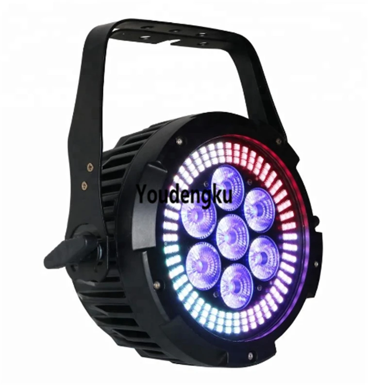 2 pieces led disco par light 144X0.2W rgb led par 7x12w 6 IN 1 par led rgbwa uv wall light