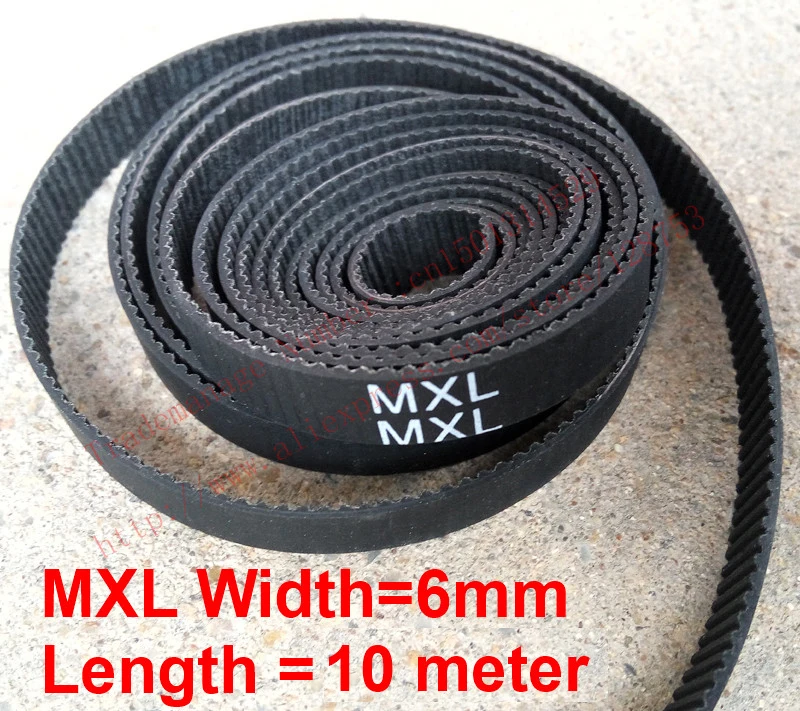 

whole sale 10 meter MXL open Timing belt Pitch 0.08"(2.032mm) Neoprene width 6mm MXL Timing belt pulley free shipping