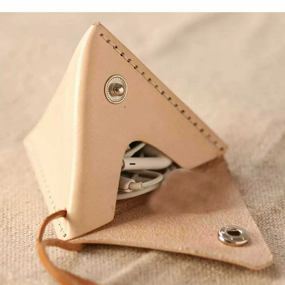 DIY leather craft triangular pyramid shape wire collection organizer bag die cutting knife mould hand machine punch tool set