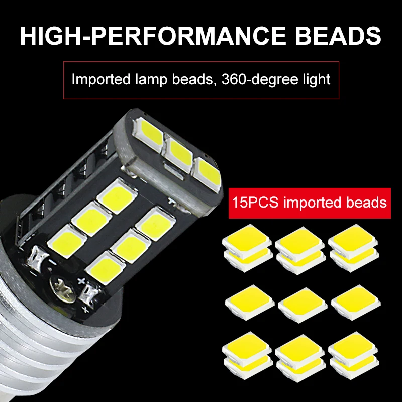 Apmatauto 2x LED Bulbs 800lm For Backup Reverse Light R5 1156 p21w ba15s 15-SMD with Samsung chips For AUDI S3 S4 RS4 A6 RS6