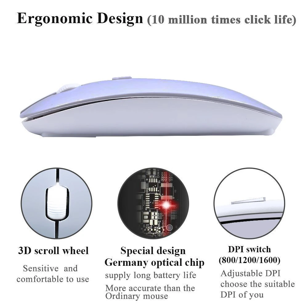 Teclado ruso ultrafino, Combo de ratón inalámbrico de 2,4G para Apple, Mac Win XP/7/8/10, Tv Box