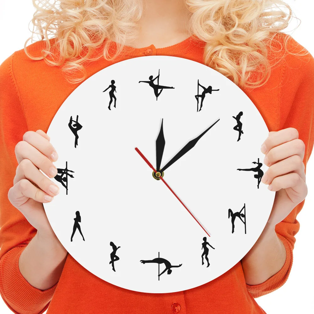 Skip Steal Tube Dance Wall Clock Pole Dance Clock Wall Art Pole Iconic Silhouette Dancing Lover Gift Idea