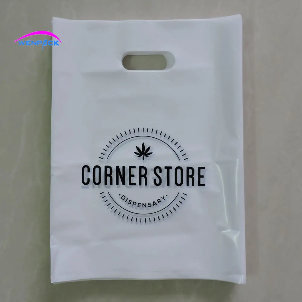 Custom  Printed Logo Handle Shipping Gift  Plastic Bag