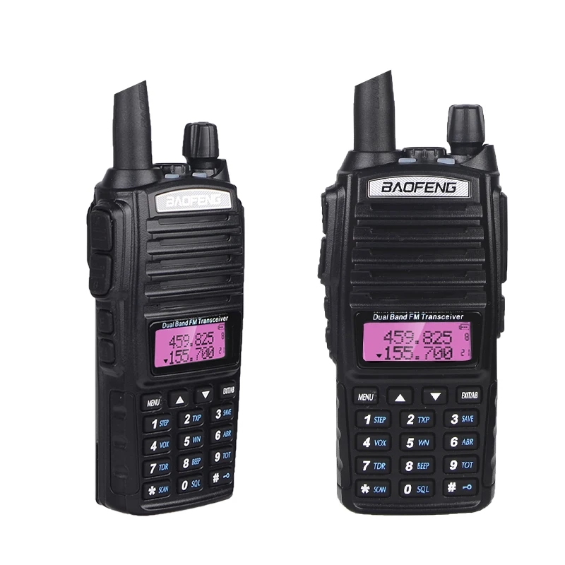 Baofeng-walkie-talkie portátil de mano, Radio bidireccional BF UV82, PTT Dual, 8W, UV-82, 100%, 2021, 2 unidades por lote