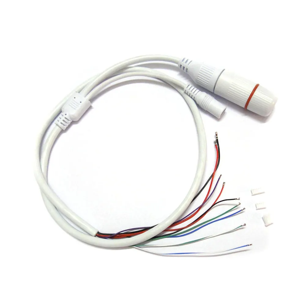 weatherpoof CCTV IP network Camera PCB Module video power end cable RJ45 female & DC male connectors with Terminals