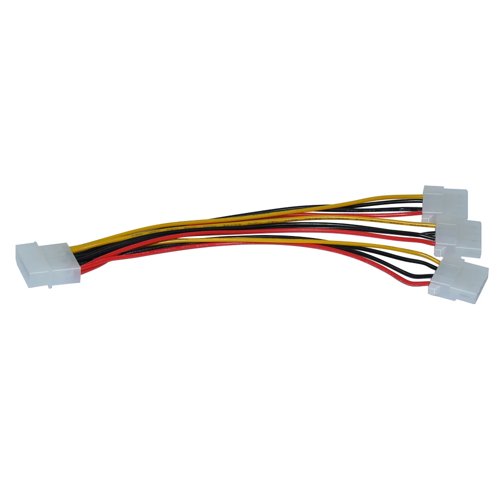 DeepFox 4 Pins Molex Male to 3 Port Molex IDE Female Power Splitter Computer Adapter 4 Pins IDE Power Cable