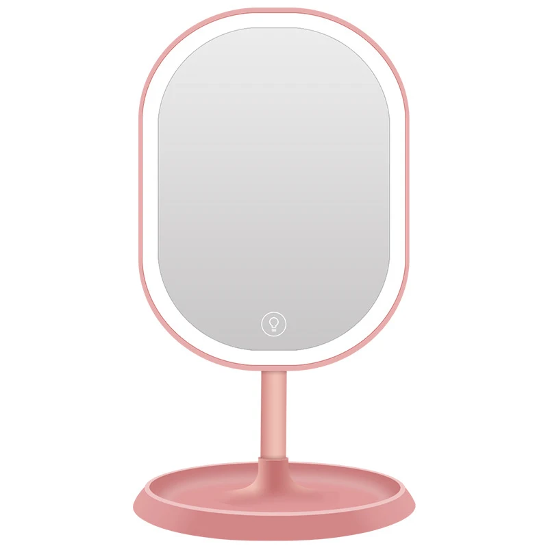 20 LED Lights Rotating Desktop Mirror Touch Screen Makeup Mirror Professional Vanity Mirror Beauty Adjustable mirror light