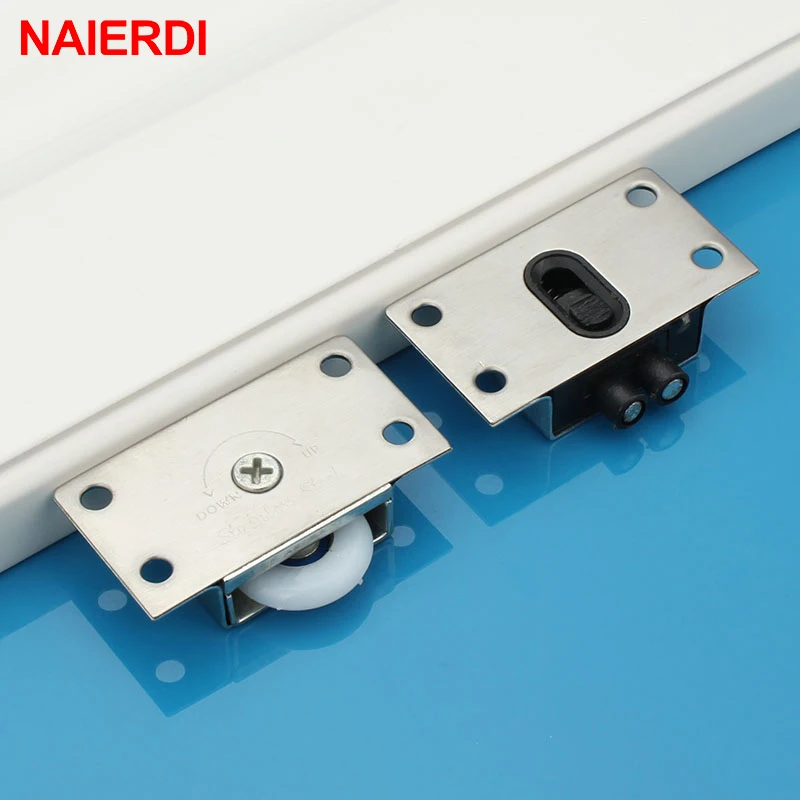 

NAIERDI Door Rollers Stainless Steel Sliding Door Wheel Cabinet Nylon Pulley Hanging Wheel For Wardrobe Furniture Hardware