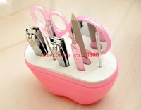 100set Sweet Cute Nail Tools Sets Stainless Steel Nail Tool Kits 9pcs Cheap Fashion Mirror Nail Makeup Tools Travel Manicure Set