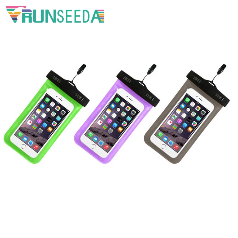 Runseeda-Bolsa de natación impermeable para teléfono móvil, paquete sellado para Smartphone, piscina, playa, buceo, bolsa de almacenamiento