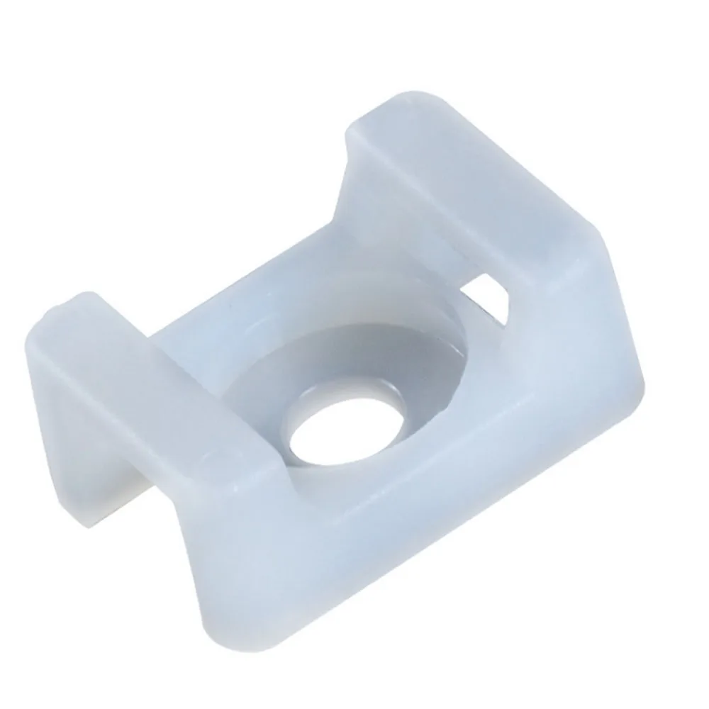 cable tie Mounts 100PCs 4.6mm Wire Buddle Saddle Type Plastic Holder White Black 10 width 15 length Plastic cable white mount