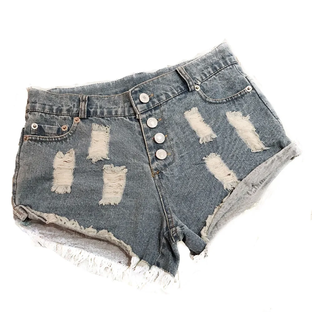 Denim Short Jeans Shorts Female Club New Women High Waisted Shorts Hole Tassel Plus Size