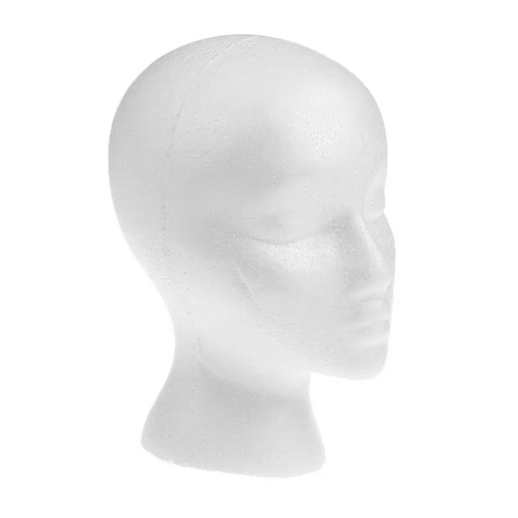 Female White Deflection Head Polystyrene Styrofoam Foam Head Model Stand Wig Hair Hat Headset Mannequin Head Display Stand Rack