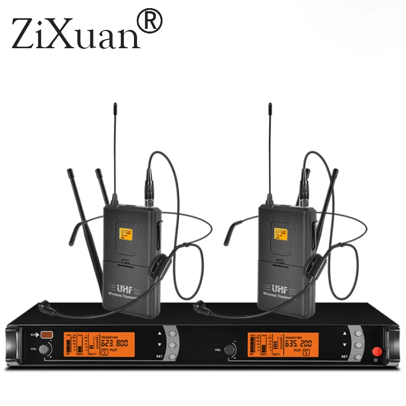 Top Quality SKM 9000 4 Antenna for Stage !! Dual Golden Handheld Mic Professional Wireless Microphone System